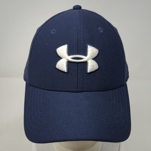 Under Armour Fitted Baseball Cap Blue XL Embroidered Vented Holes Classic Fit - Picture 2 of 9